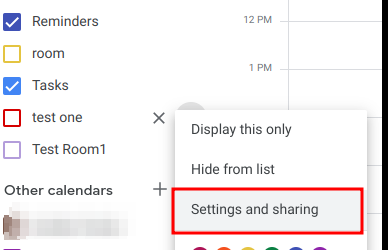 settings and sharing